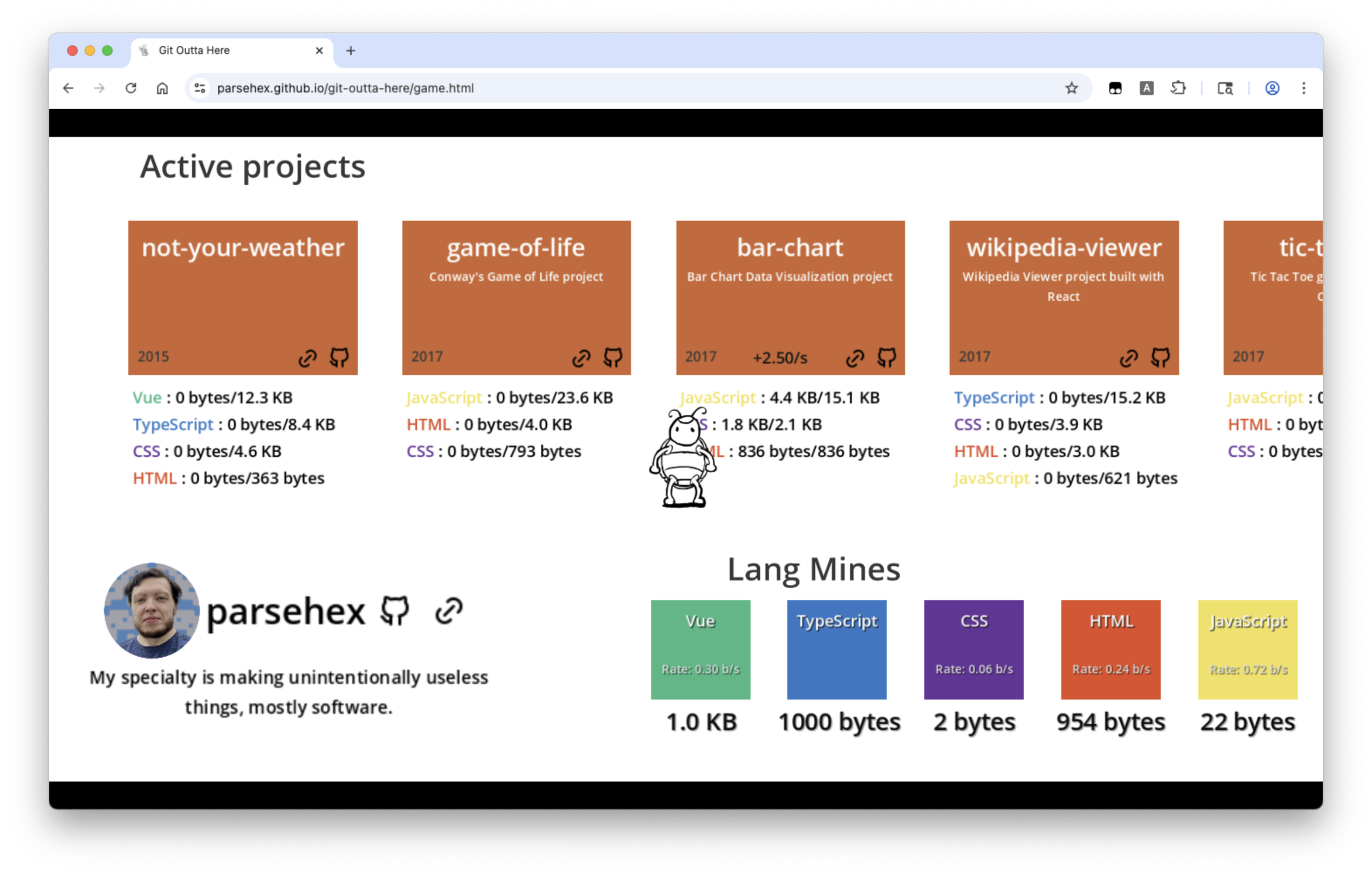 Screenshot of the game Git Outta Here